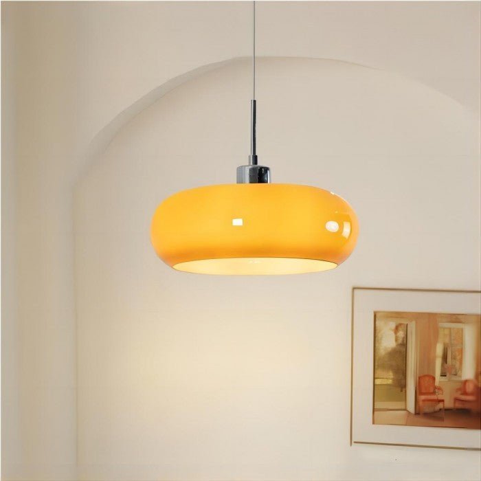 Glas-Hängeleuchte HL116 im nordischen Retro-Bauhaus-Stil