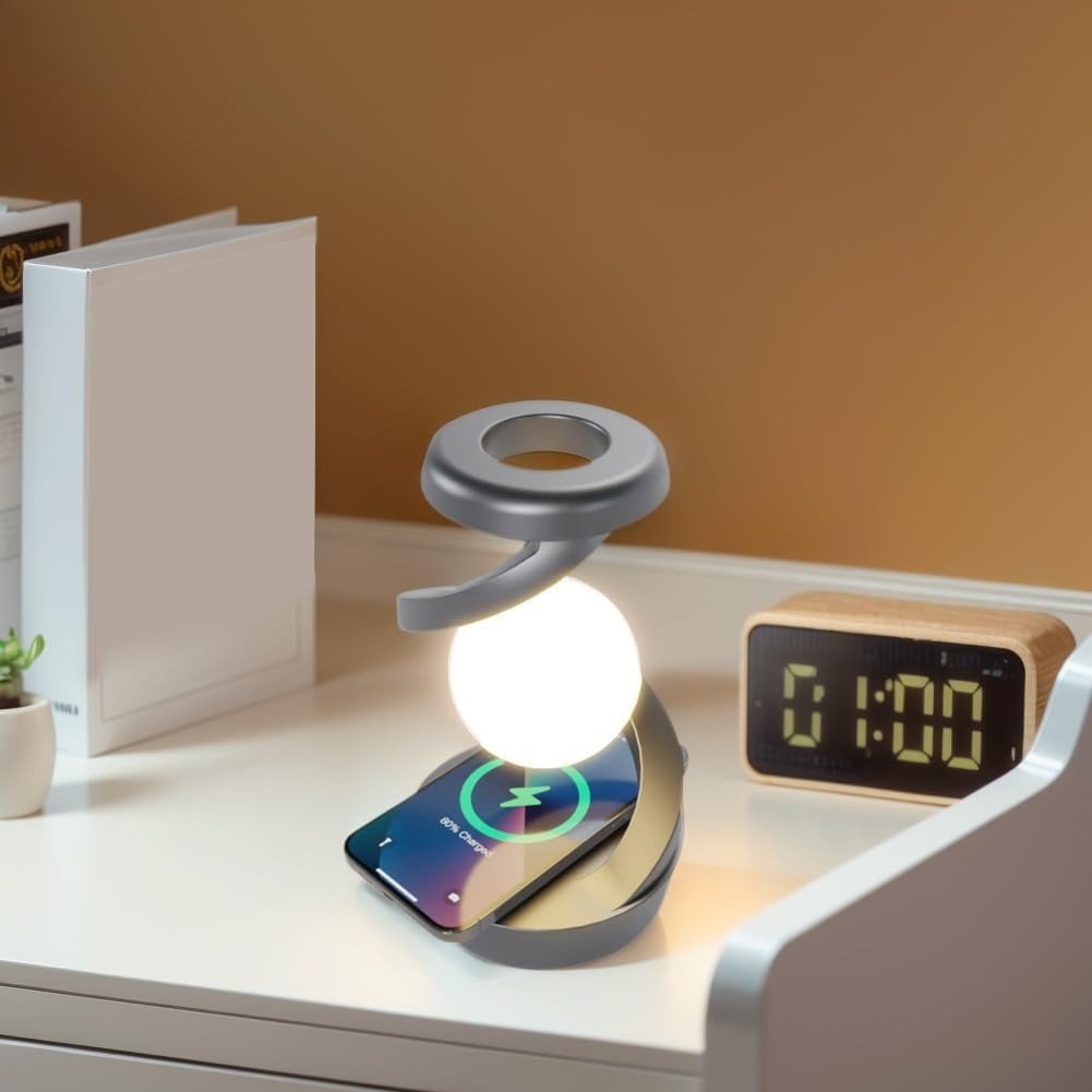Spirula Tischlampe mit Smart-Ladegerät
