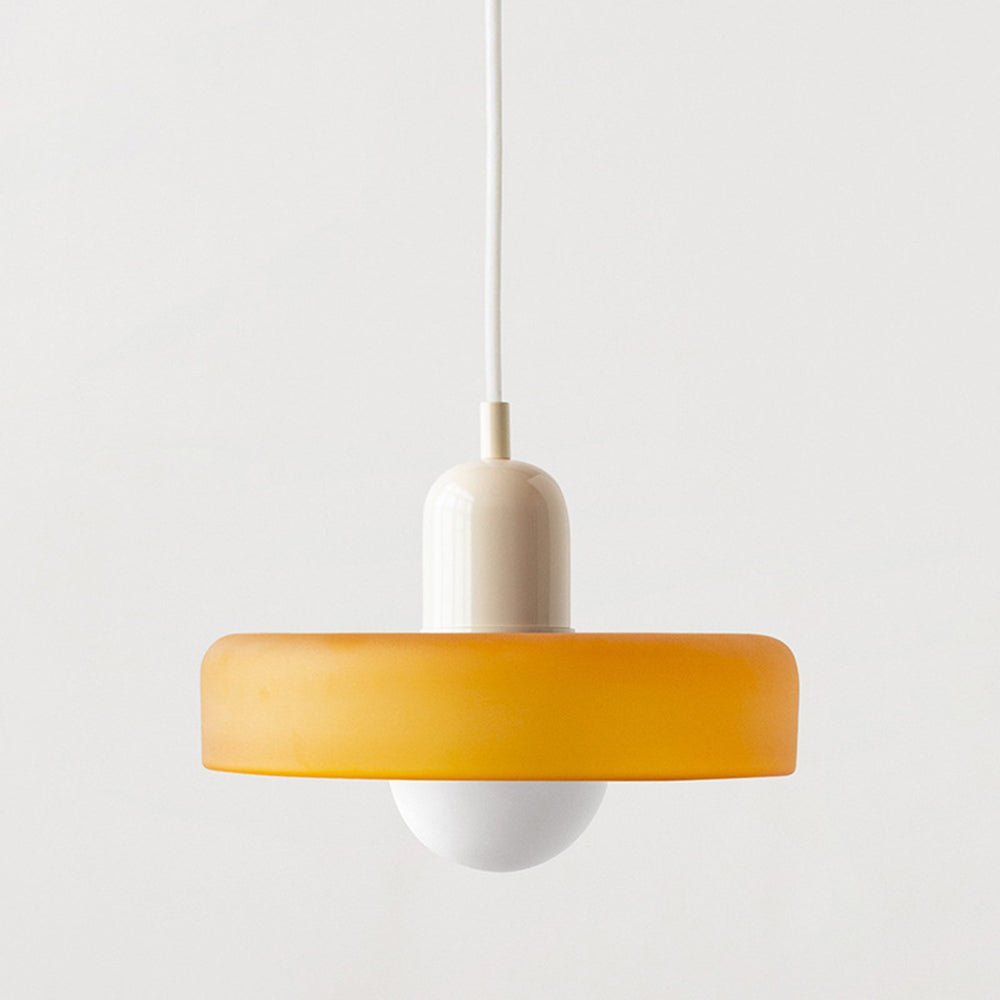 Hängeleuchte im Bauhaus-Stil aus farbigem Glas