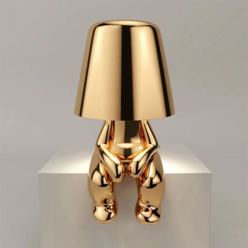Mistero | Goldene skulpturale Tischlampe