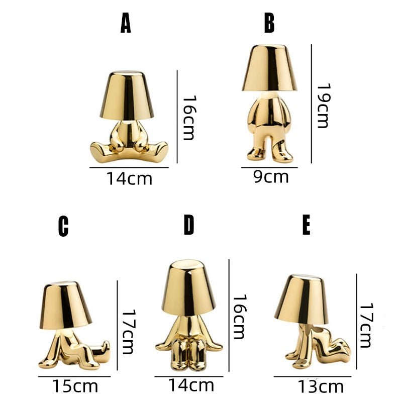 Mistero | Goldene skulpturale Tischlampe