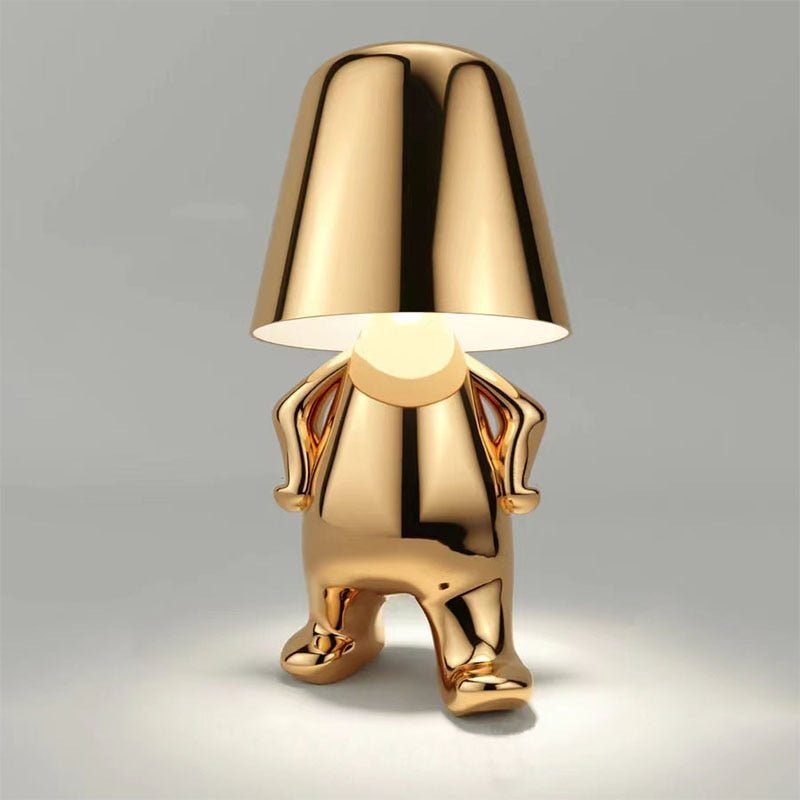 Mistero | Goldene skulpturale Tischlampe