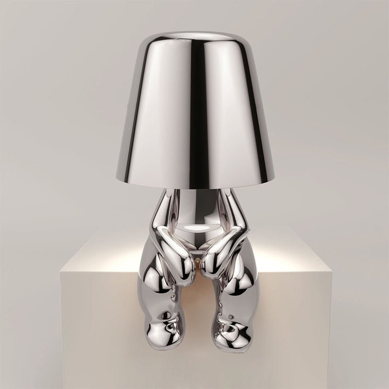 Mistero | Goldene skulpturale Tischlampe