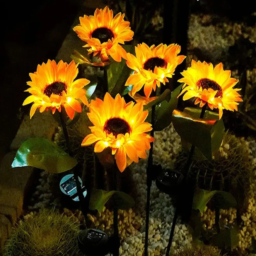 Wasserdichte Solar-Sonnenblumen-Außenlampe