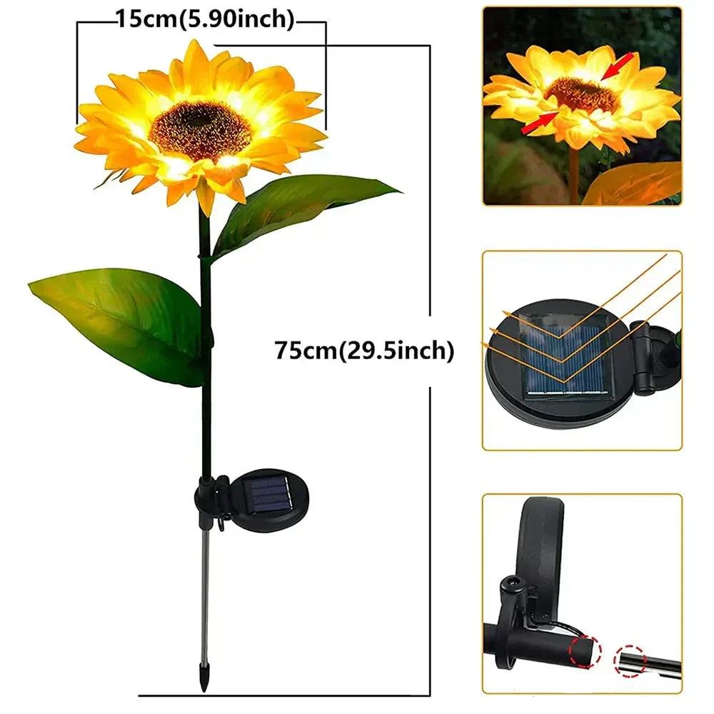 Wasserdichte Solar-Sonnenblumen-Außenlampe