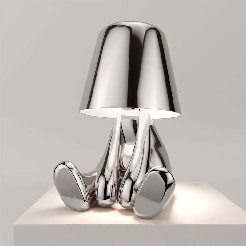 Mistero | Goldene skulpturale Tischlampe