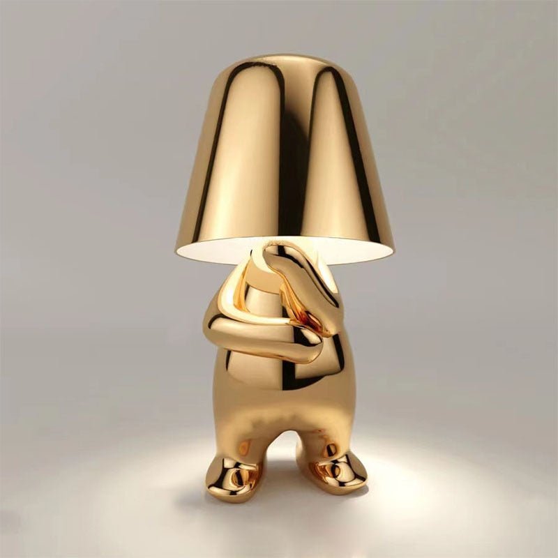 Mistero | Goldene skulpturale Tischlampe