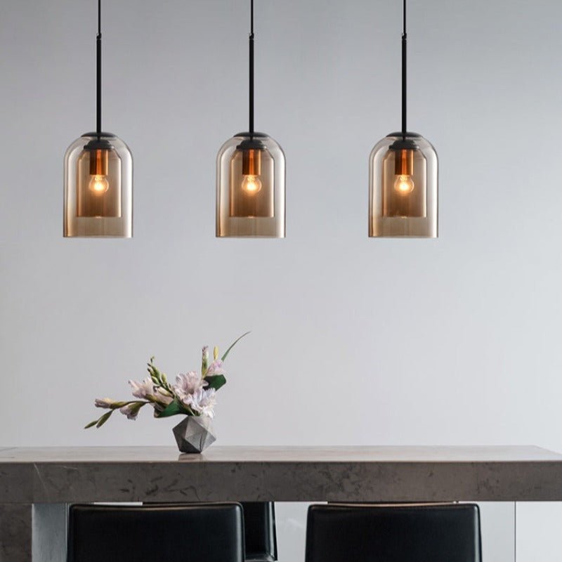 Mark | Mid-Century-Hängeleuchten mit Doppelglas