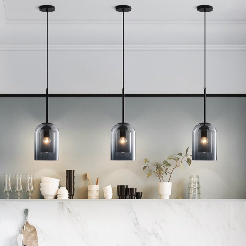 Mark | Mid-Century-Hängeleuchten mit Doppelglas