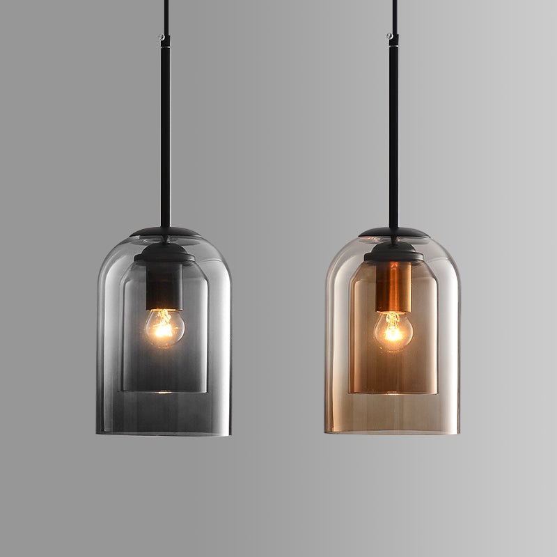 Mark | Mid-Century-Hängeleuchten mit Doppelglas