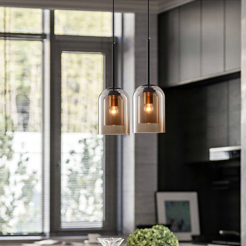 Mark | Mid-Century-Hängeleuchten mit Doppelglas